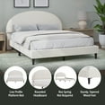 thumbnail image 5 of HH2Home Hycliff Half Moon Upholstered Queen Platform Bed, Ivory, 5 of 16