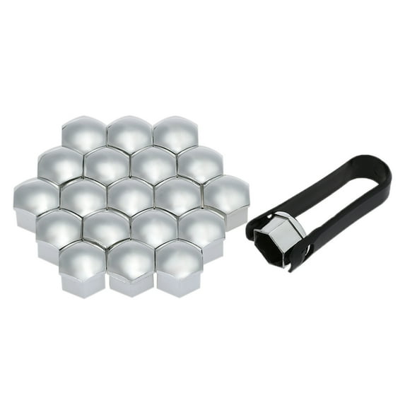 Gecheer 20pcs Universal 21mm Wheel Nut Covers Lug Nut Caps Screw Protector
