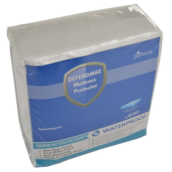 Mattress Protector Defender Encasement Cover Waterproof, Bed Bug Proof, Hypoallergenic, Breathable, Noise Free, Vinyl Free DefendMax California King Size Fits Up To 16 in Mattress
