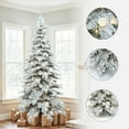 thumbnail image 2 of 7Ft Pre-Lit Flocked Artificial Slender Tree with Adjustable Lights and Stand, 2 of 11
