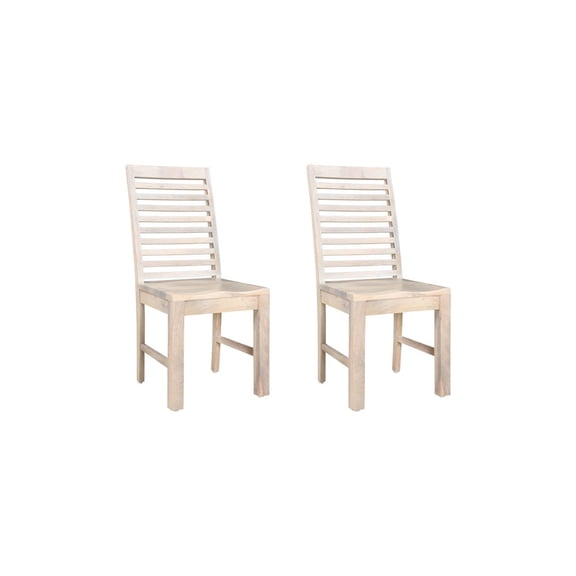 Taran Designs Maria Solid Wood Dining Chairs in White (Set of 2)