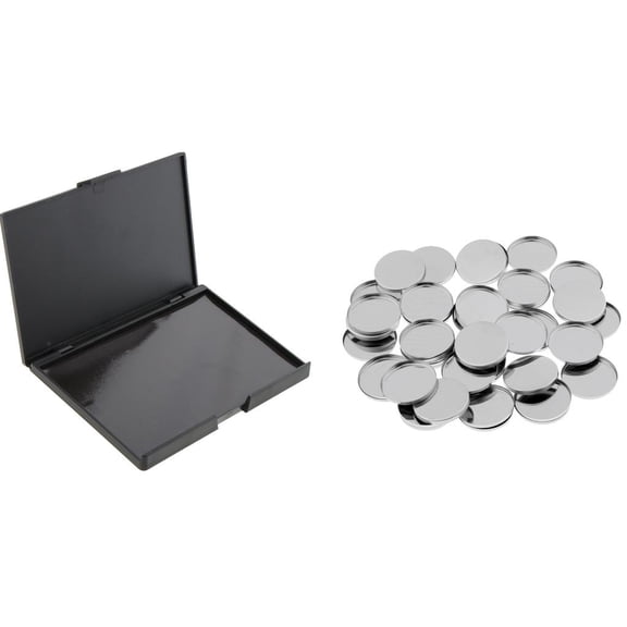 EHJRE Beauty Cosmetic Empty DIY Eye Shadow Magnetic Palette Case Makeup Organizer Box + 50 Round Metal Eyeshadow Pans Holder