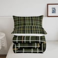thumbnail image 5 of Manfei Modern Checkered Twin Comforter Sets,Minimalist Check Bedding Set,Green Black,Reversible,2 Pieces,1 Comforter and 1 Pillowcase,2 Pieces,1 Comforter and 1 Pillowcase, 5 of 7