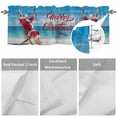 thumbnail image 3 of Kitchen Valances for Window, Merry Christmas Red Santa Claus Light Filtering Rod Pocket Valance Curtain, Beach Blue Ocean Style Short Curtains Window Topper for Bedroom Bathroom Living Room 54x18in, 3 of 9
