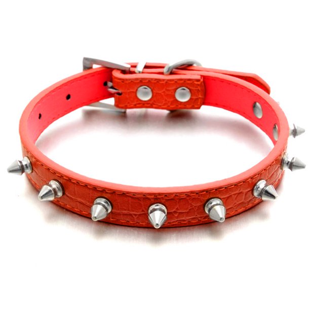 PU cuero una fila de collar de perro ajustable con clavos MFZFUKR CPB-US-YY595-4