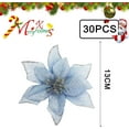 thumbnail image 4 of 30Pcs Red Poinsettia Flowers and Glitter Berries Set for Christmas Decoration - Blau, 4 of 6