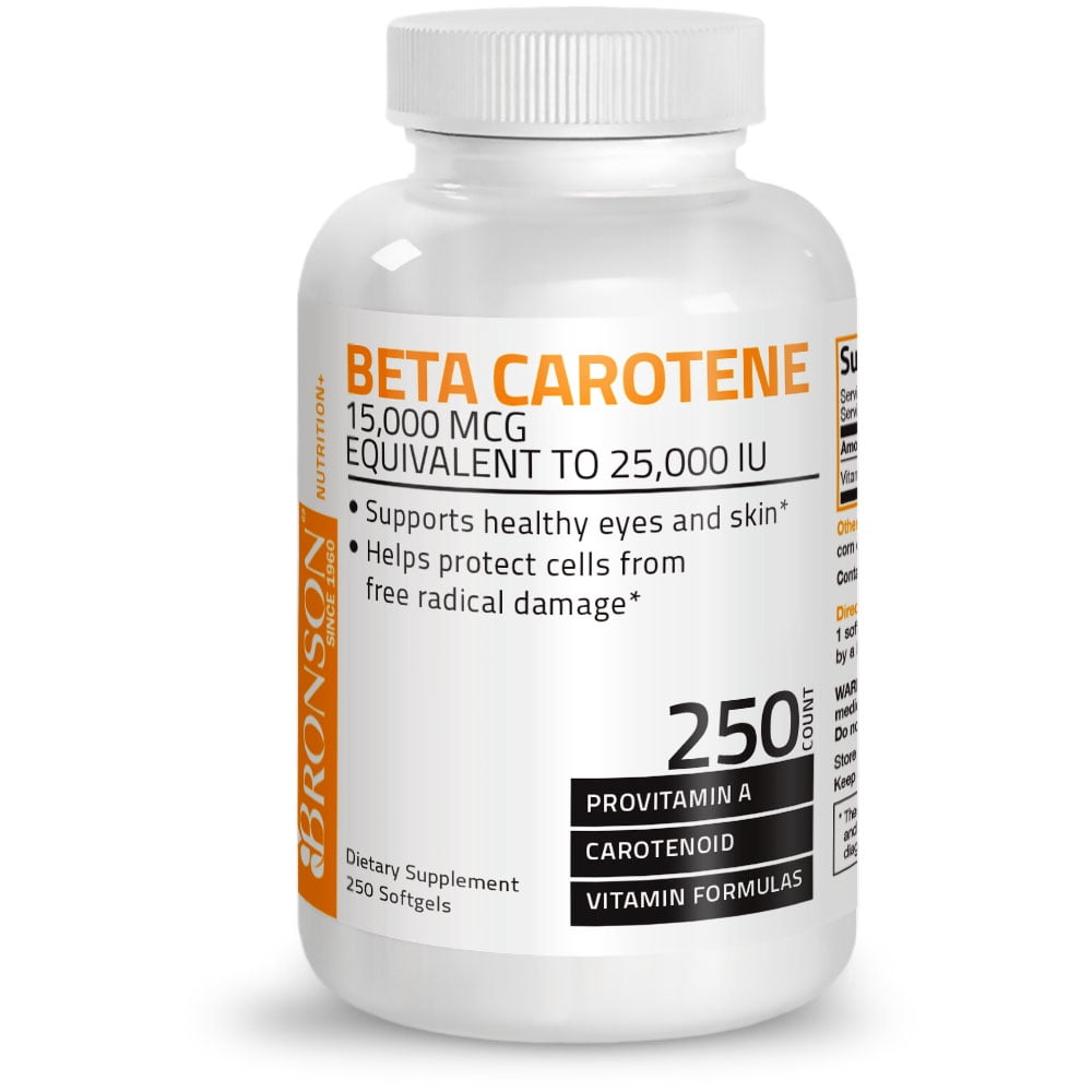 Bronson Beta Carotene (Vitamin A) 15,000mcg (25,000 IU), 250 Softgels