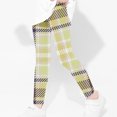 thumbnail image 4 of Odeerbi Toddler Girls Leggings Plaid Stretchy Tights Pants Lattice Printed Pants High Waist Stretchy Soft Tights Kids Summer School Wearing Yellow, 4 of 5