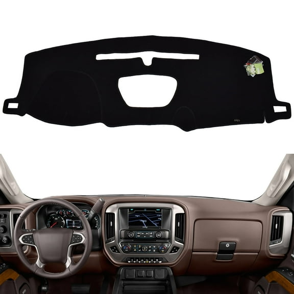 Car Dashboard Cover for 2019 2020 Chevrolet Silverado 1500 2500 3500 GMC Sierra Black Dash Mat Pad