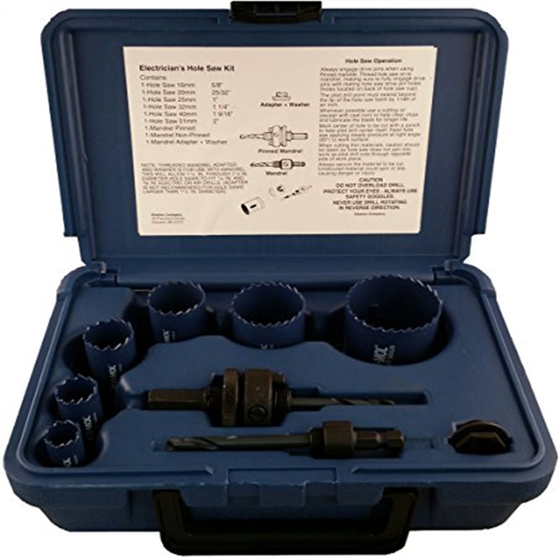 Disston E0103115 Boxed BluMol BiMetal Hole Saw Kits, 9Piece