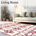 thumbnail image 2 of ODIKA 5'x7' Machine Washable Non-Slip Area Rug, Contemporary Lattice Artistry Displaying Minimalist Charm High Traffic Rug, Beige, 590592, 2 of 7