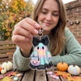 thumbnail image 5 of Bow Ghost Acrylic Hanging Charm 2D Flat Halloween Decor Pendant Multi Style For Backpack Christmas Tree Home Party Holiday Scene Ornament.A, 5 of 8