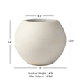 thumbnail image 2 of Titan Great Outdoors SPHRPLANT16_WH 16" Diameter Round Ivory Garden Pot with Weather Resistance, 2 of 8