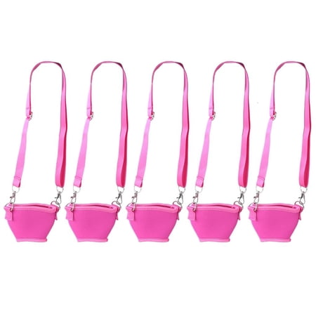 YIGSECU 5Pcs Adjustable Wine Glass Lanyards Drink Holder with Neck Strap Insulator Holder Necklace Cup Holder Wine Accessory