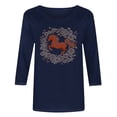 thumbnail image 5 of TaTaai Ladies 2026 New Year Graphic Print 3/4 Sleeve Blouse Round Neck Casual Top Holiday Celebration Festive Party Attire Gift, 5 of 5