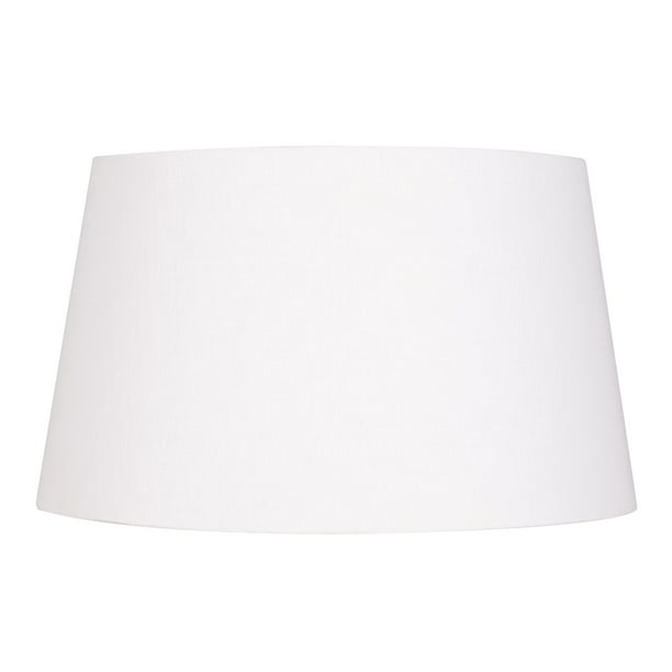 White Banded Round Drum Lamp Shade, 17 Inch Tall Drum Lamp Shade