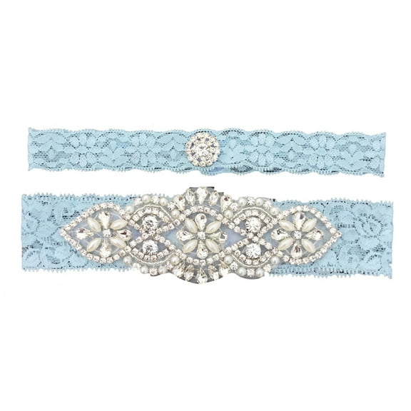 blue Garters for Bride Wedding Garter Sets Lace Bridal Garter Party Leg Thigh Garters for Women
