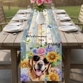 thumbnail image 4 of Spring Dog Table Runner 72 Inches, Retro Watercolor Botanical Floral Sunflower Bed Runner Dresser Scarves Tabletop for Indoor Outdoor Parties/Ceremony/Banquet, 18" x 72", 4 of 8