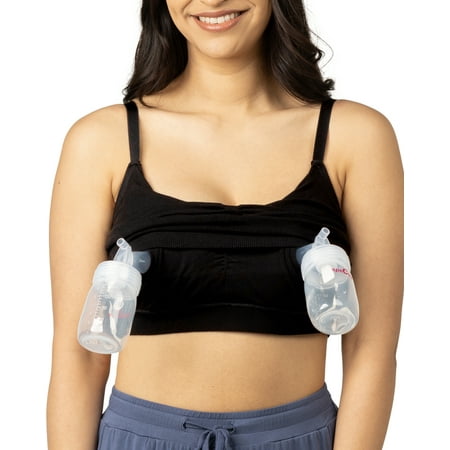 Kindred Bravely Sublime Wireless Busty Sleep Pumping Bra | Seamless Pumping & Nursing Bra for E  F  G  H Cup (Black  2X-Busty)