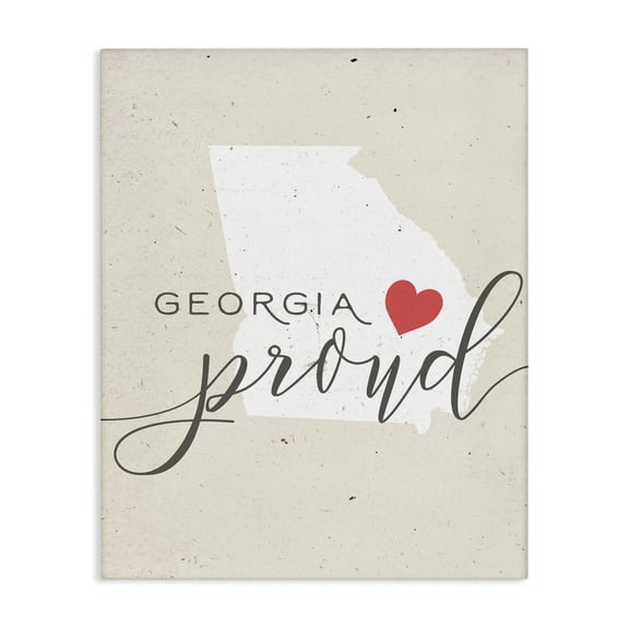 Stupell Industries Rustic Lodge Georgia Proud with Heart Canvas Art, 16 x 20, by Lil' Rue