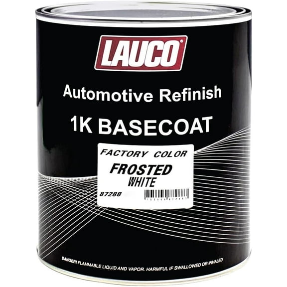 Lauco 1K Basecoat Frosted White Automotive Paint, 1 Gallon, Spray Gun Ready, Mixing Ratio 1:1