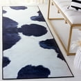 thumbnail image 2 of SAFAVIEH Faux Hide Cynthia Novelty Machine Washable Runner Rug, Ivory/Dark Blue, 2'6" x 10', 2 of 11
