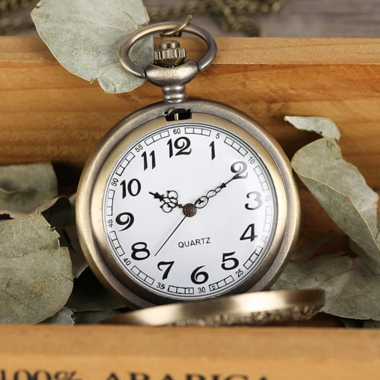 Orologio Da Tasca Gesù Cristo Al Quarzo – Caccia Coperchio In Bronzo, Numeri Arabi - 4