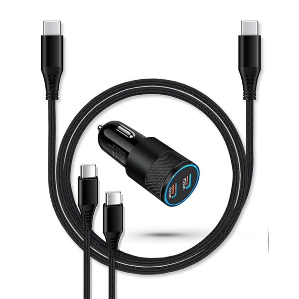 Cargador de coche AILKIN Super Fast de 60 W con doble puerto USB-C para Samsung