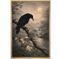 thumbnail image 6 of Framed Canvas Print Gothic Crow Wall Art Dark Academia Decorative for Living Room Bedroom - 24"x36" NATURAL, 6 of 8