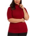 thumbnail image 1 of Anne Klein Womens Solid Pullover Sweater, Red, Plus Size, 0X, 1 of 1