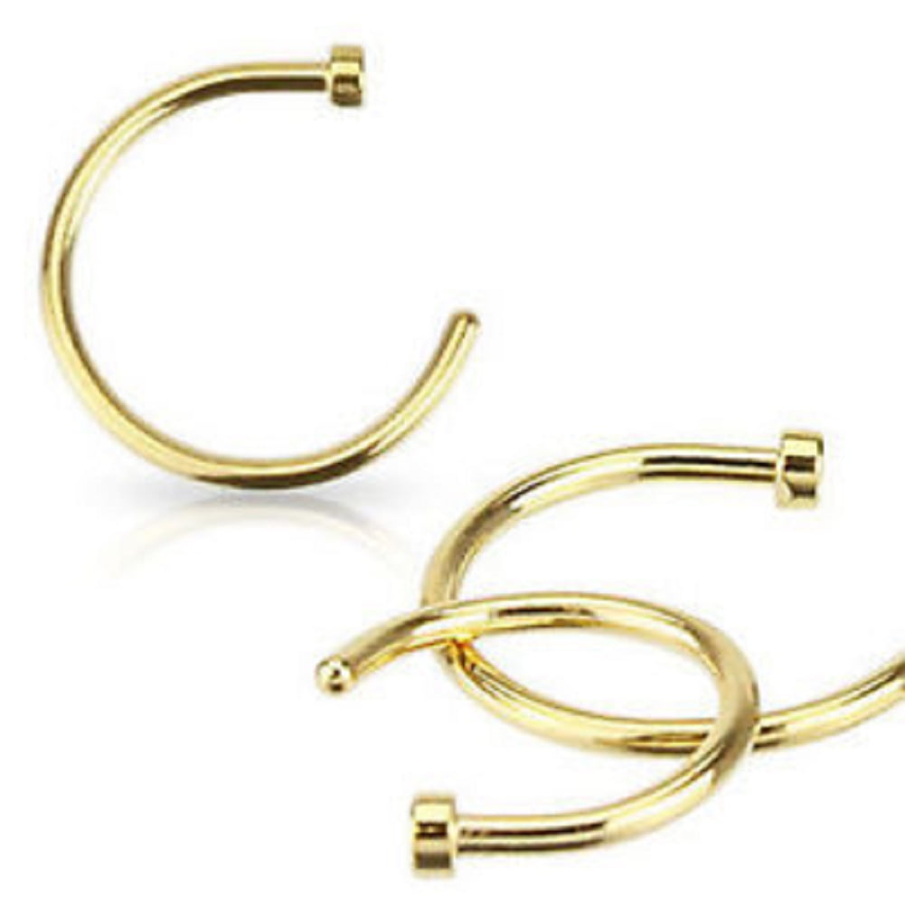 24K 18G Gold Nose Hope (8mm-5/16'') (1 Piece) (B/6/4)
