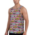 thumbnail image 2 of Picia Retro Cassette Printed Men’s Performance Tank, Men's Workout Tank Top Moisture-Wicking Tank Top Muscle tee, Breathable Workout Shirt-Large, 2 of 7