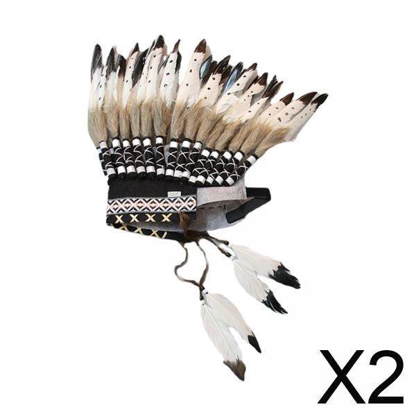 Tocado indio,Tocado de plumas artificiales con sombrero indio,Tocado de plumas para escenario,disfraz,fiesta,cosplay,Disfraz de festival con diadema de para graduación,Accesorios