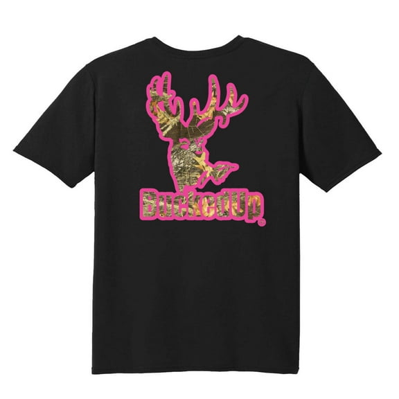 Short Sleeve Black with Pink Camo BuckedUp® Logo