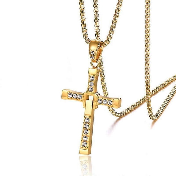 The Movie Fast And Furious Pendant Dominic Toretto Cross Men's Necklace Pendants For Men Jewelry Crystal Gift
