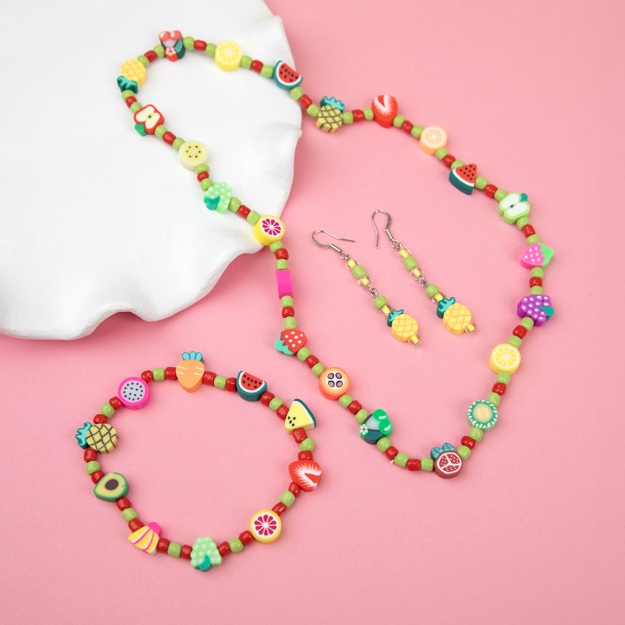 Cousin DIY 451-Piece Fruit-Themed Clay Beads Jewelry Kit