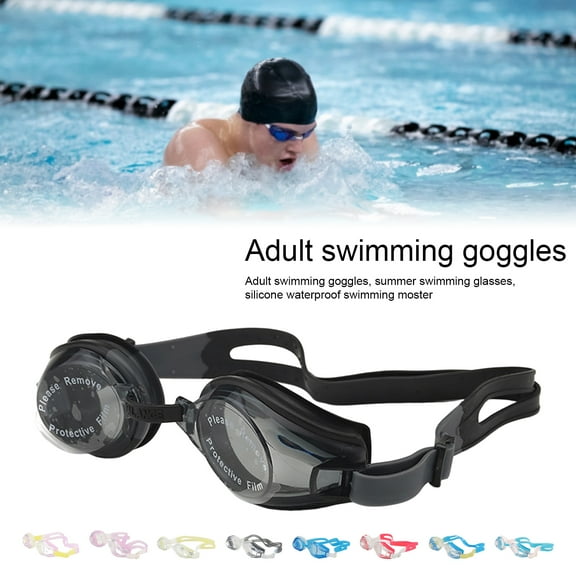 Hariumiu Anti-fog Swimming Goggles, Adult Swim Goggles with Adjustable Strap Nose Pad for Swimming Pool Beach Men Women