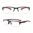 thumbnail image 2 of Womens Mens Half-frame Rubber Reading Glasses Rectangle Eyeglasses Readers, 2 of 2