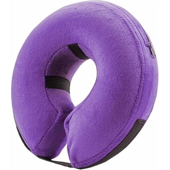 Inflatable Dog Cone Collar Alternative, Soft Dog Cone for Small Medium Large Dogs and Cats, Neck Recovery ECollar Donut Collar After Surgery (Medium , Purple)