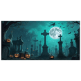 thumbnail image 7 of Glow in Dark Halloween Background Spooky Cemetery Full Moon Tombstones Jack O Lantern for Party Decoration Holiday, 7 of 7