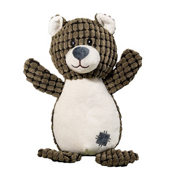 HICESS Jouet pour Animaux en Forme d'Ours, Peluche Résistante aux Morsures, Jouet à Mâcher pour Chien et Chat avec Dispositif Sonore Intégré, Jouet Interactif Doux Anti-Stress