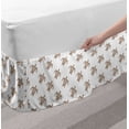 thumbnail image 2 of Turtle Bed Skirt, Underwater Animals Hand Drawn Repeating Pattern of Floating Tortoise, Elastic Bedskirt Dust Ruffle Wrap Around for Bedding Decor, 4 Sizes, Cocoa and White, by Ambesonne, 2 of 2