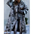 thumbnail image 5 of Button Up Winter Mid-Long Trench Coat (S, White), 5 of 8