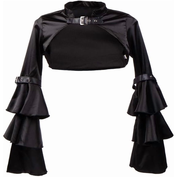 Camicover Dickey Collar Blouse False Collar Long Sleeve Half Shirt Blouse Collar Crop Top Lolita Goth Shawl