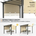 thumbnail image 3 of UBesGoo 10' x 10' Pergola Metal Dark 6 Beams Adjustable Shade Fabric Curved Top Folding Shed Khaki, 3 of 7