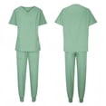 thumbnail image 2 of Haivin Scrub Suit for Women with Pockets and Short Sleeve, Professional Nursing Uniform for Medical Work and Daily Use, 2 of 5