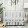 thumbnail image 4 of Baby Convertible Crib 3 In 1, Converts from Baby Crib to Toddler Bed, New Zealand Pinewood Baby Bed with Locking Wheels and Teething Rail, Crib with 4 Height Adjustment and Non Toxic Finish, White, 4 of 9
