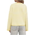 thumbnail image 4 of Button Down Long Sleeve Lightweight Crewneck Casual Knit Striped Cardigan, 4 of 7