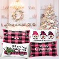 thumbnail image 2 of Christmas Pillow Covers Pink 12x20 Decorative Outdoor Farmhouse Merry Christmas Buffalo Plaid Truck Gnomes Christmas Pillow Shams Cases Slipcovers Set of 4 for Couch Sofa, 2 of 6