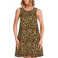 thumbnail image 1 of Fotbe Gold Glitter Leopard Vestido de Verano sin Mangas para Mujer – Vestido Midi Línea A, Estilo Camiseta Floral, Vestido Playero Casual y Fluido, 1 of 7